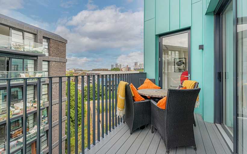 Balcony view from an Outfall Building apartment