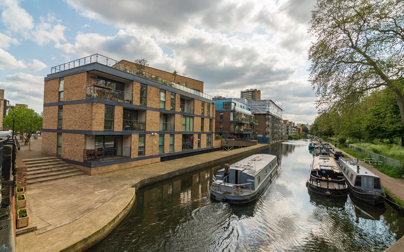 Canalside developments in East London are very popular