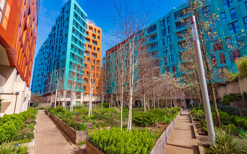 Enderby Wharf development of riverside apartments in SE10