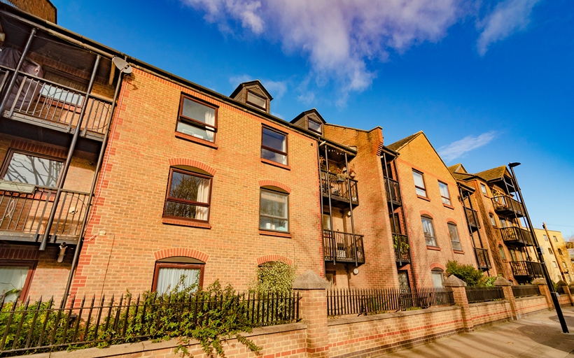 Horseshoe Close, a gated development of apartments on the Isle of Dogs E14