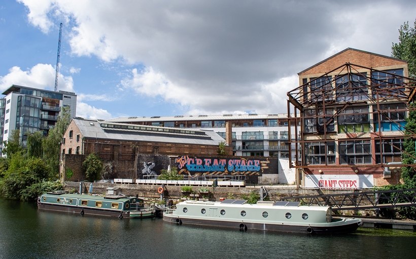 Iron Works pictured from the opposite bank of the River Lea.