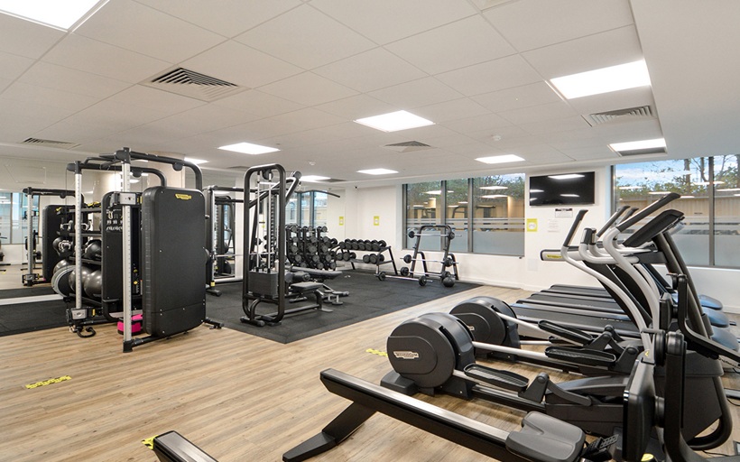 The residents' gym at Legacy Wharf E15