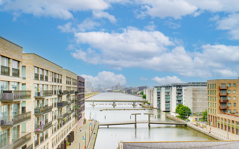 Royal Docks viewed from an apartment