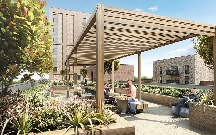 CGI of Communal Area at New Market Place E6