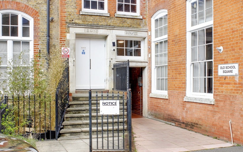 The old school entrance, Old School Square E14
