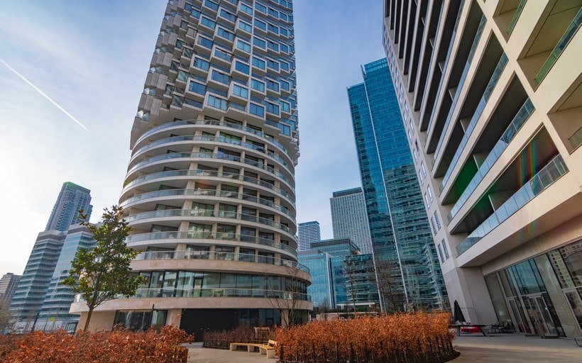 One Park Drive luxury development of apartments in Canary Wharf