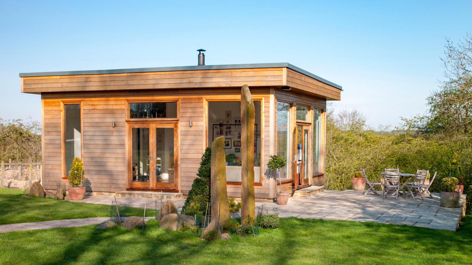 Stylish garden office, a work space at home