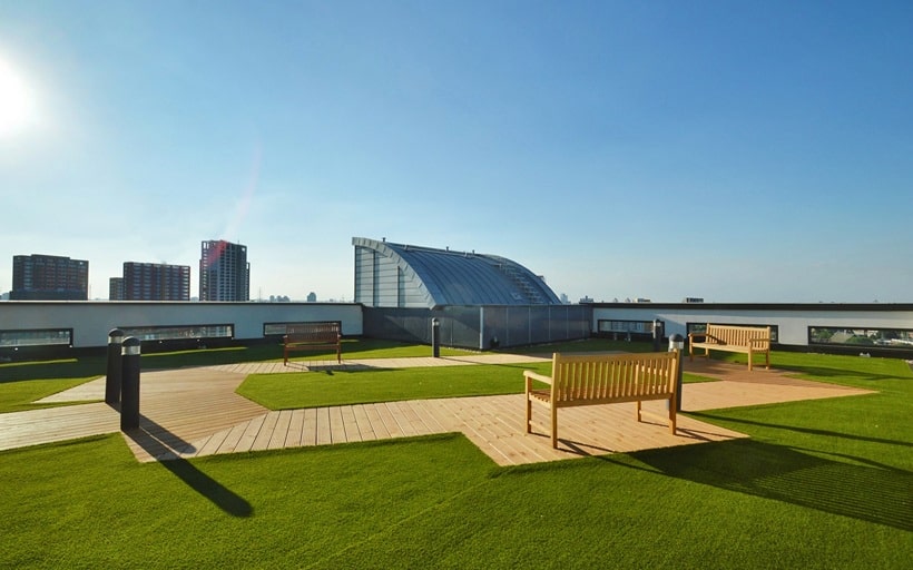 The roof terrace of Sovereign Tower