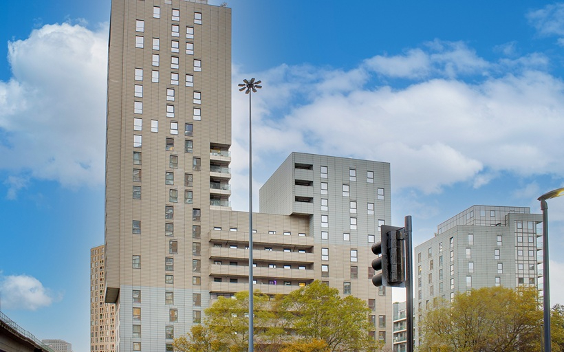 Wharfside Point development of apartments in Poplar E14